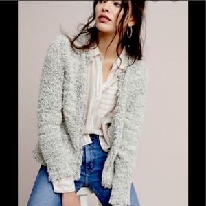 NEW! Etta:twa Anthropologie Fringe Open Cardigan - SIze Extra Small